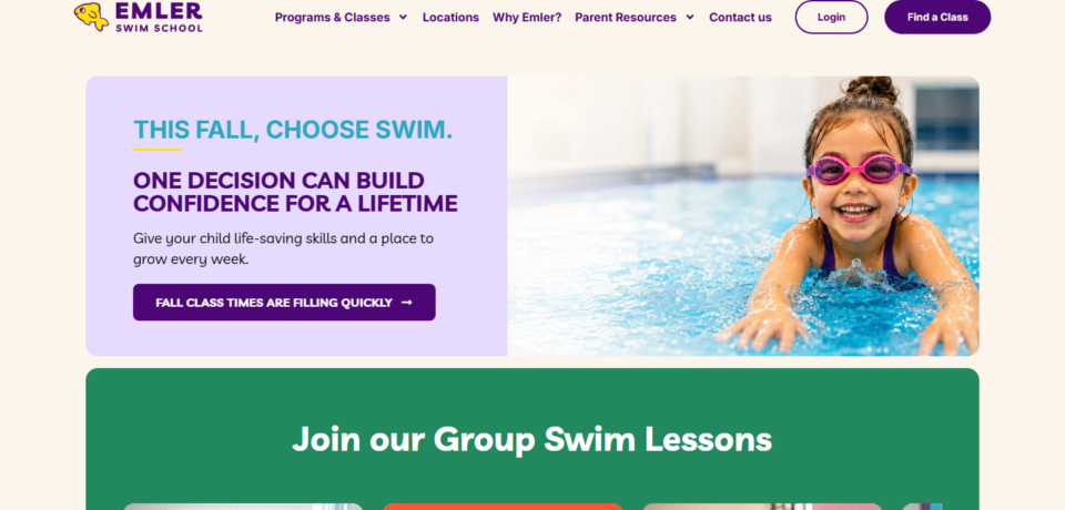 Emlerswimschool Website Project screenshot