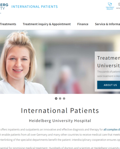 Heidelberg University Hospital screenshot