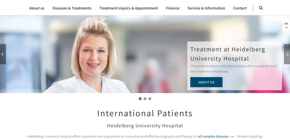 Heidelberg University Hospital screenshot