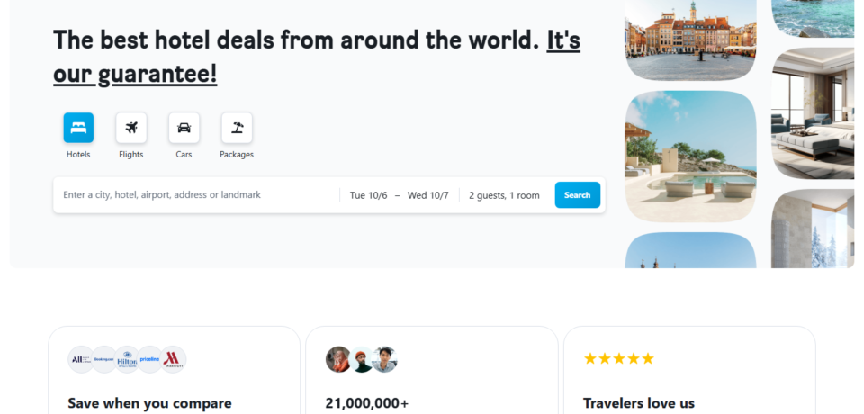 Hotelscombined Website Project screenshot