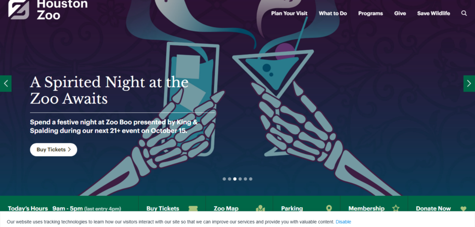 Houstonzoo Website Project screenshot