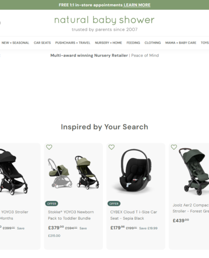Naturalbabyshower Website Project screenshot
