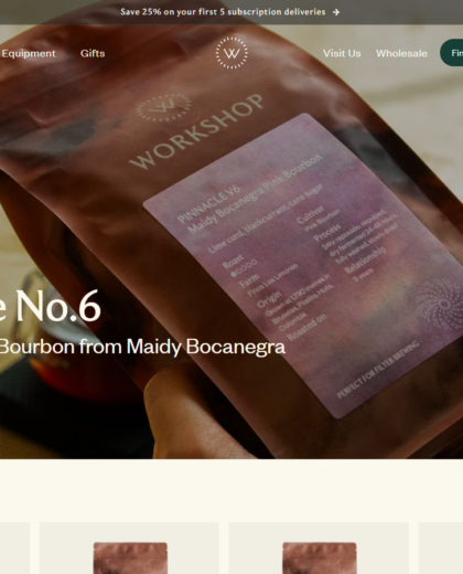 Workshopcoffee Website Project screenshot