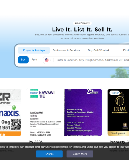 Ziba Property Website screenshot